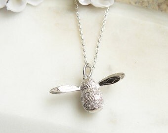 Silver Bee Necklace