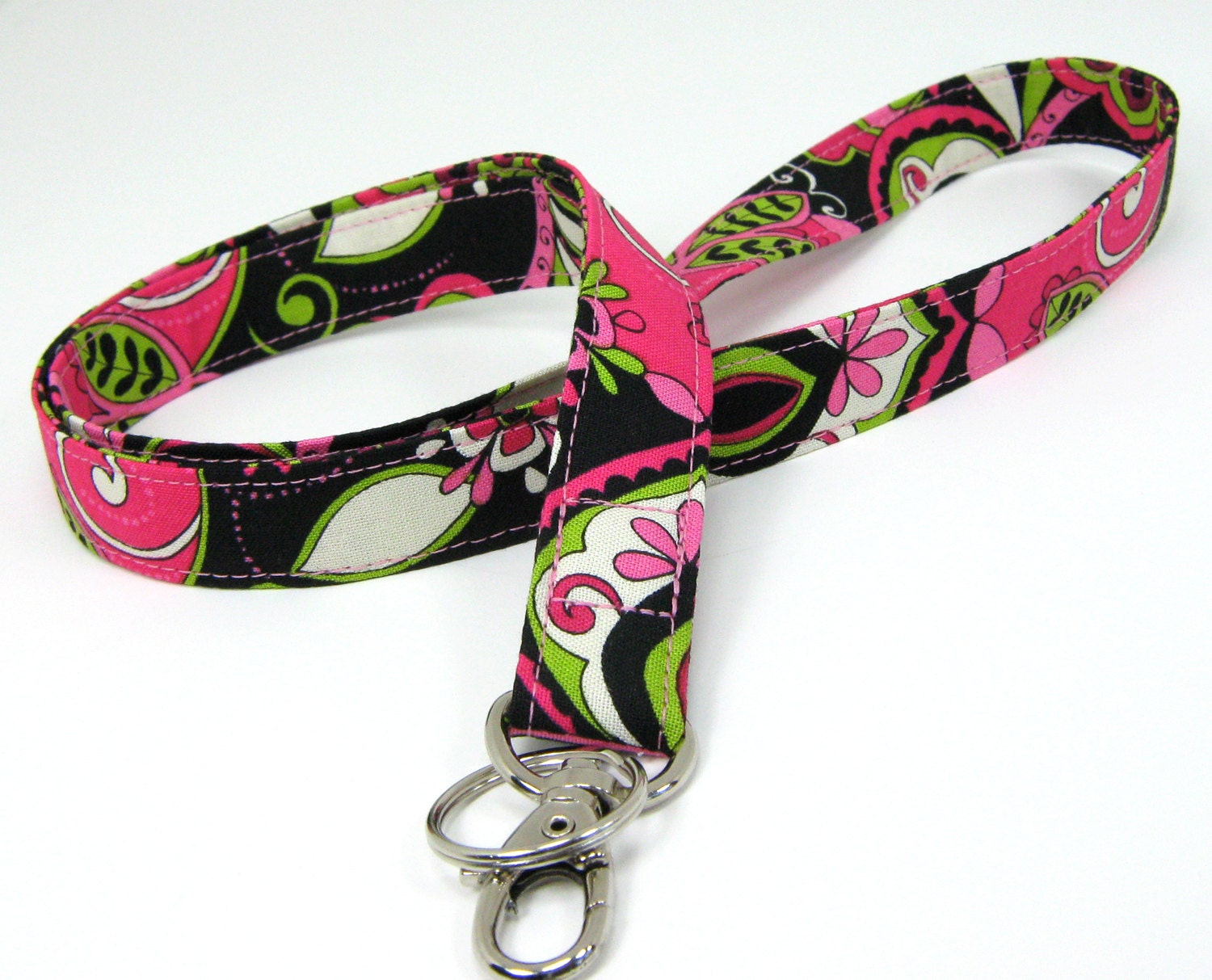 Fabric Lanyard Women's ID Badge Lanyard and Key Ring