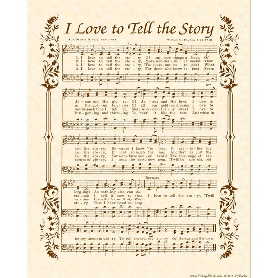 Items similar to I LOVE To Tell The STORY - Hymn Wall Art - Custom ...