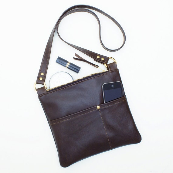 Brown Leather Cross Body Bag Everyday Leather Bag Small
