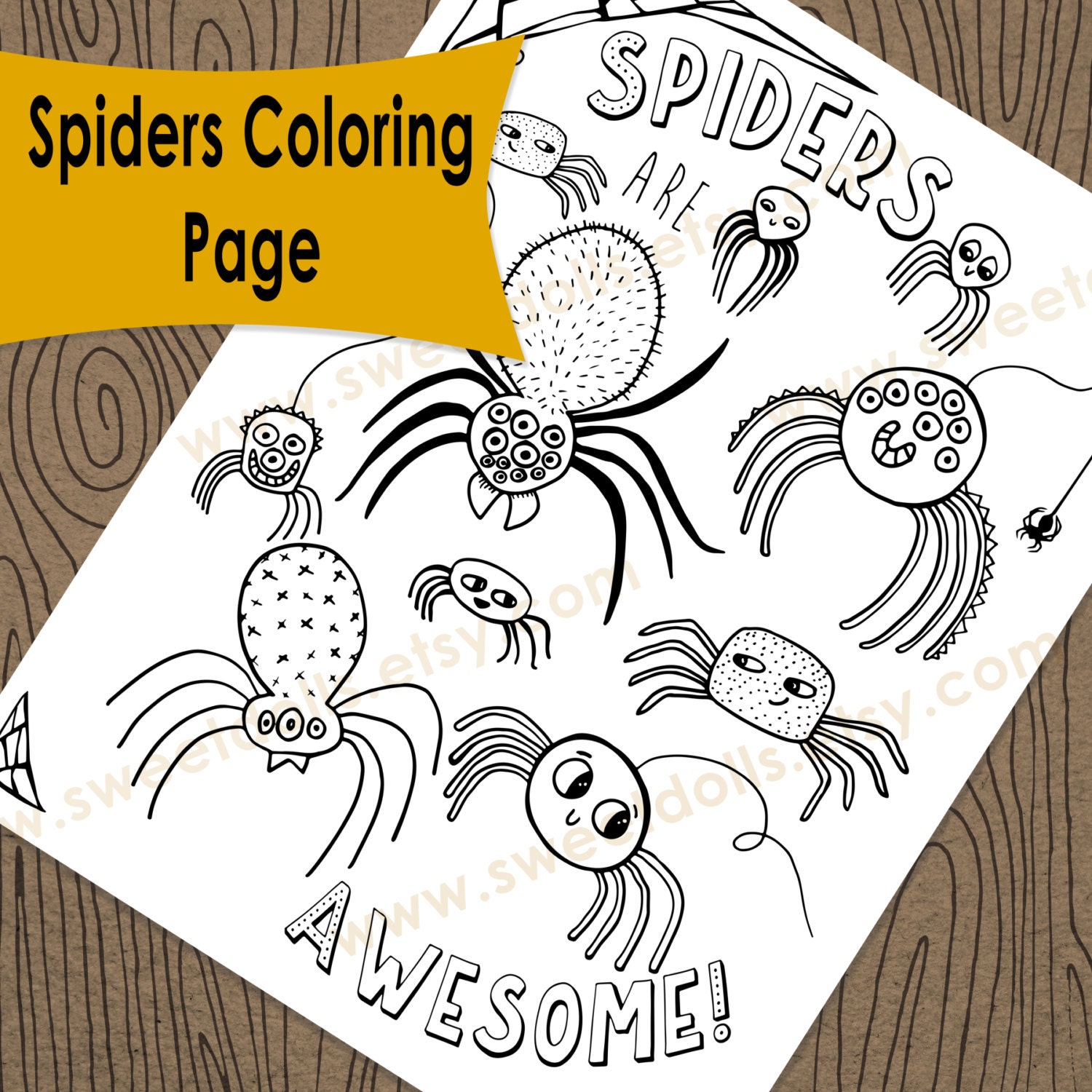 Download 1 Cute Spider's Coloring page Fun kids activities