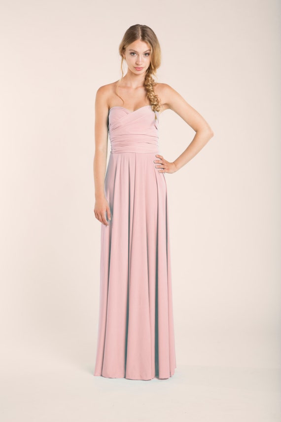  Rose  quartz  infinity dress  Long rose  quartz  bridesmaids  by 