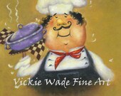 Purple Pot Chef Art Print, fat chef kitchen art, chef paintings, chef prints, cuisine, food, whimsical, silly, chefs, Vickie Wade Art Purple Pot Chef Art Print, fat chef kitchen art, chef paintings, chef prints, cuisine, food, whimsical, silly, chefs, Vickie Wade Art