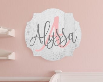 Personalized Nursery Baby Name Sign In Rustic Finish