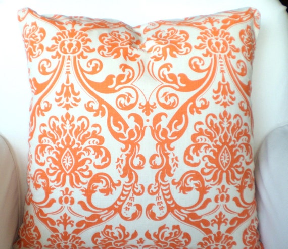 Orange Decorative Throw Pillow Covers by FabricJunkie1640 on Etsy