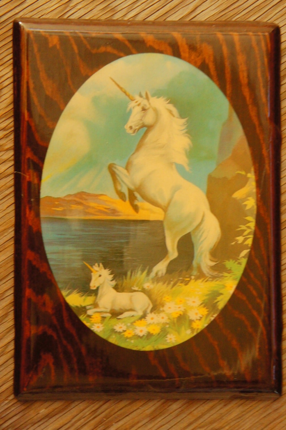 Vintage 70s Unicorn Wall Art Wall Hanging Retro Fantasy