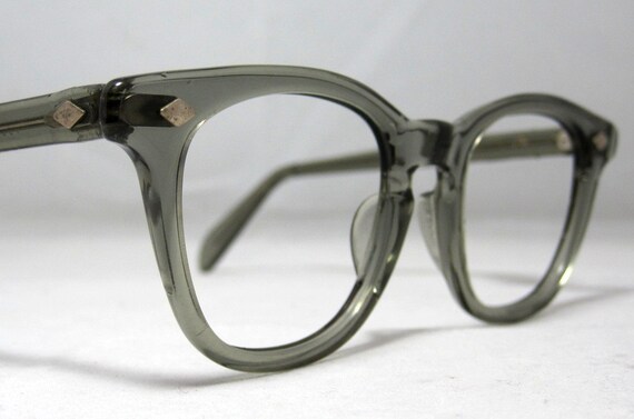 Vintage Eyeglasses Frames Mens Horn Rim Gray Frames