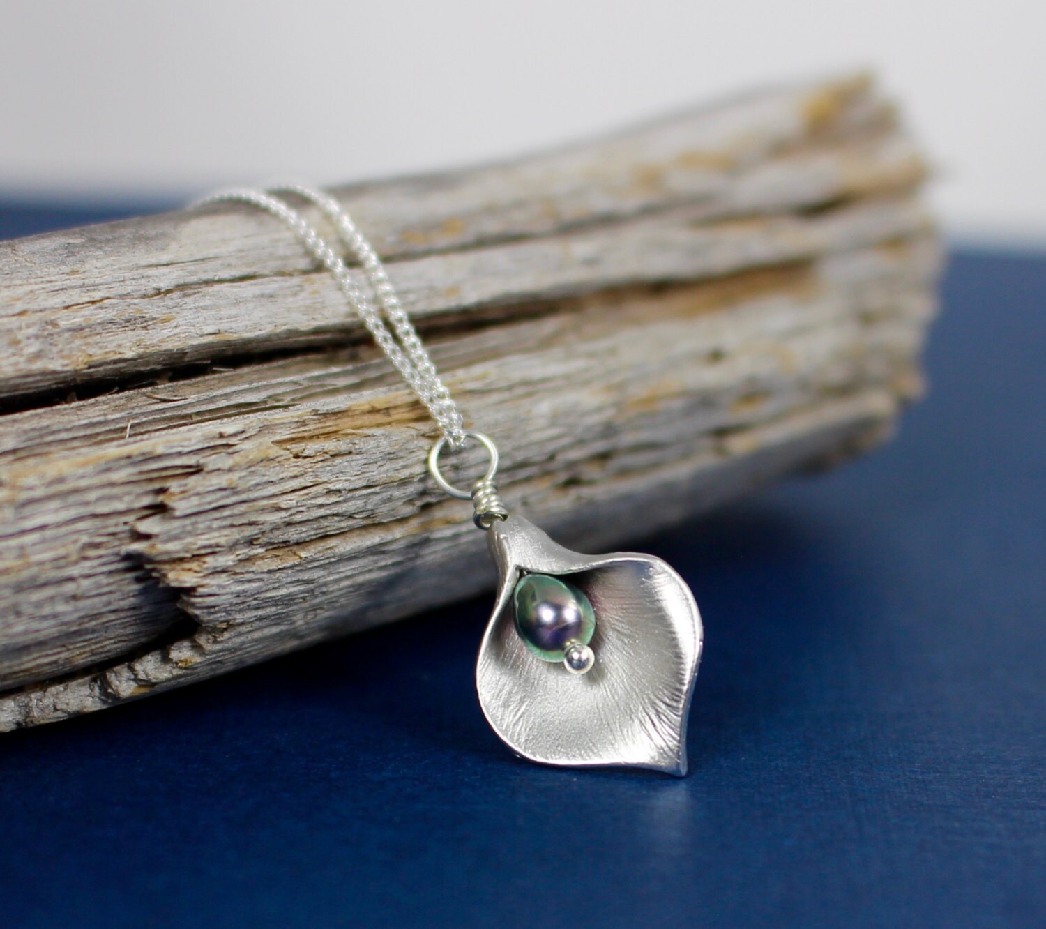 Flower Jewelry Calla Lily Necklace Flower by hazaricreations