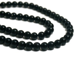 8mm Black Obsidian beads, round natural gemstone bead, full & half strands available (304S)