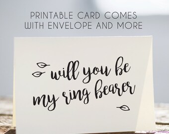 printable ring bearer card, digital ring bearer card, download ring bearer card, ring bearer greeting card, instant download