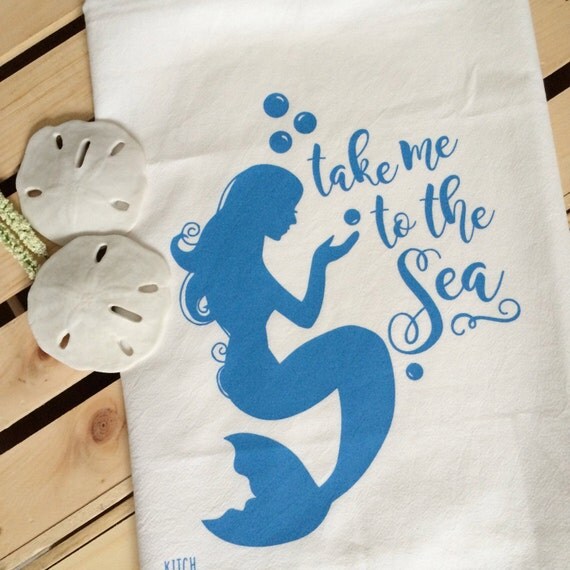 Tea Towel Mermaid Tea Towel Mermaid Towel Kitchen by KitchStudios