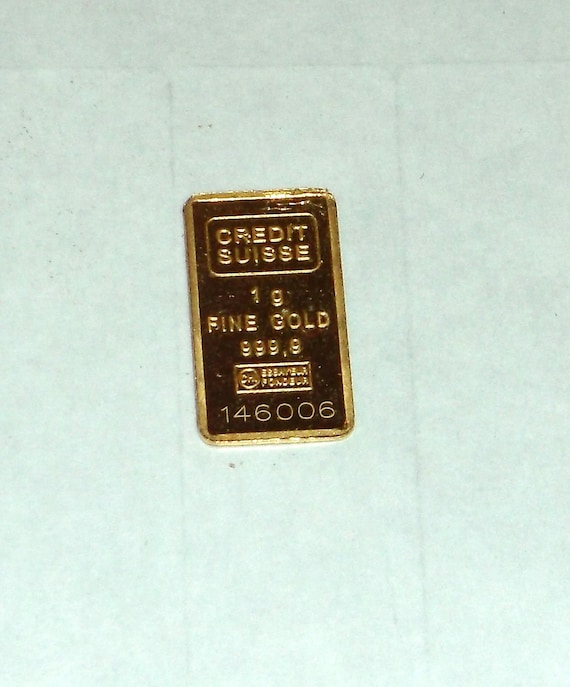 1 Gram Credit Suisse 999.9 Fine Gold Bar Great for making