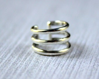 Silver Ear Cuff, Ear Cuff No Piercing, Cartilage Hoop Ear Cuff Earring, Fake Cartilage Ear Cuff, Ear Jacket, Minimalist Ear Cuff, Earcuff