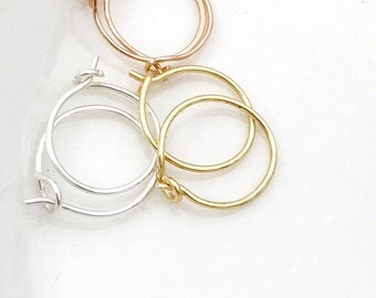 Helix Hex Piercing Ring Hoops - Small Silver Cartilage Hoop Earrings - Sleeper Hex Helix Hoops - 22g 20g Cartilage Hoop - Ear Hugging Hugger