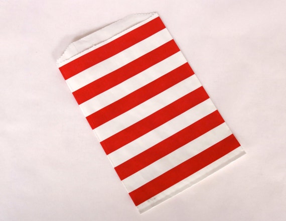 red and white striped goodie bags