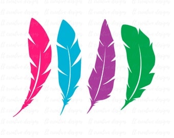 Feather Clip Art, Feather SVG, Feathers SVG, Feather PNG, Feather Set Svg, Cricut Cut Files, Silhouette Svg