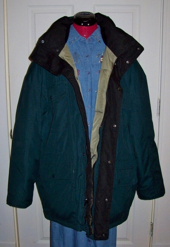 Vintage Men's Green Goose Down Insulated Winter Coat by