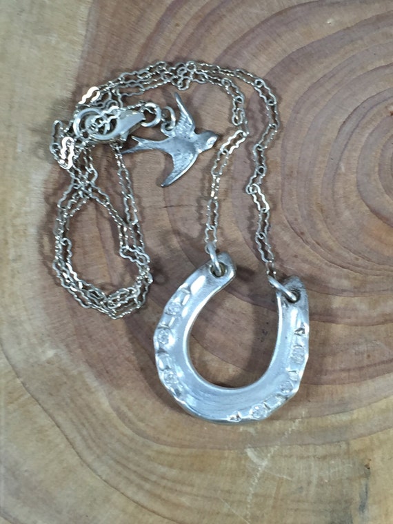 Horseshoe Fine Silver Pendant by SplendidSparrows on Etsy