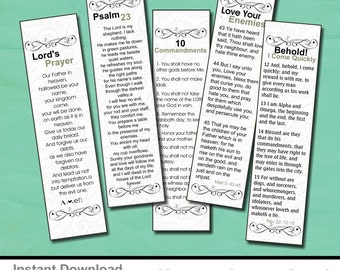 Bookmarks Scripture Prayers Bible Journaling Trace and Color Faith Scripture Digital Printable Christian Religious INSTANT DOWNLOADS