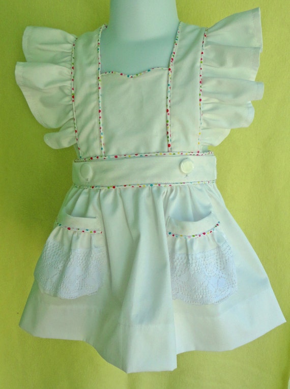 Winter White Baby Pinafore Romper with Removable Skirt