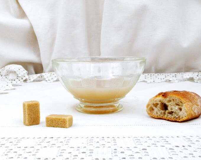 Vintage French Clear Glass Cafe au Lait Bowl, French Decor, Shabby Chic Decor, French Country Cottage, Coffee Bowl, Tableware, Retro Home