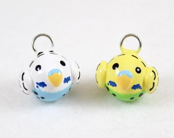 Cute Parakeet Charm - Polymer Clay Charm - Cute Budgie Charm - Parakeet Jewelry - Budgie Jewelry - Bird Charm - Cell Phone Charm