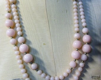 Vintage Pastel Pink Acrylic Necklace