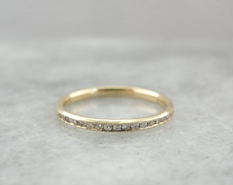 Thin Diamond Band for Wedding or Stacking, Perfect for Wearing Alone or Layering R9R3KR-D