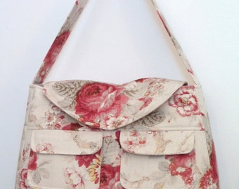 Tote Bag / Shoulder Bag / Tote / Diaper Bag / travel tote / Handbag / Purse/ Floral Tote Bag / Satchel / Norfork Rose
