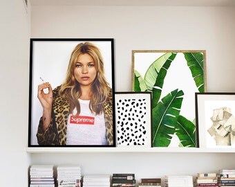 Kate Moss Poster PRINTABLE FILE - Supreme Kate Moss, Fashion Icon, Fashion Art, Fashion print, Dorm decor, Gift for her, supermodel