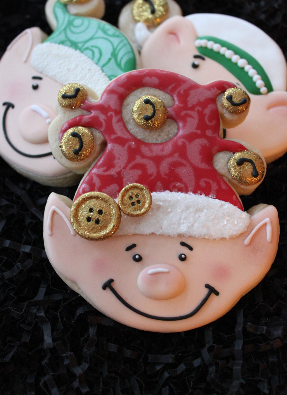 Elf cookies Christmas elf cookies elf by 4theloveofcookies on Etsy
