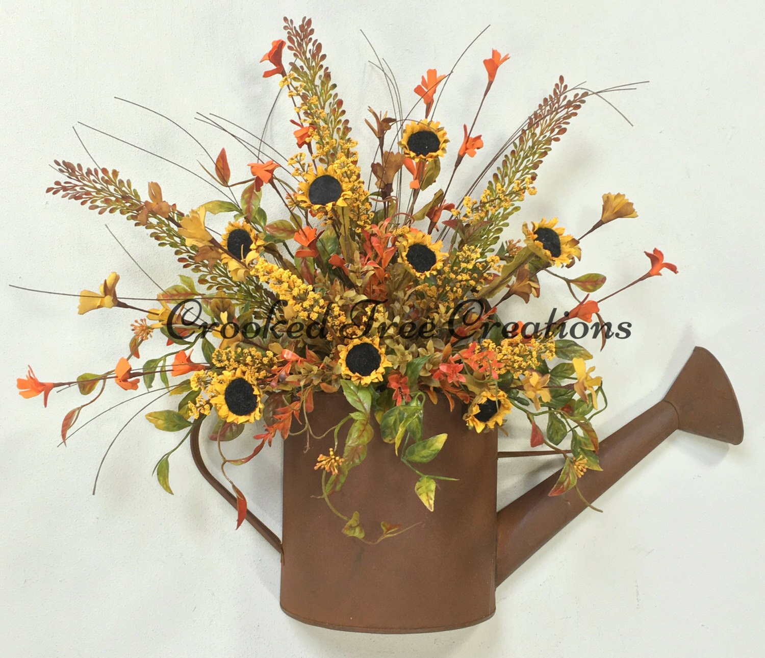 Fall Watering Can Wreath Watering Can Wreath Sunflowers