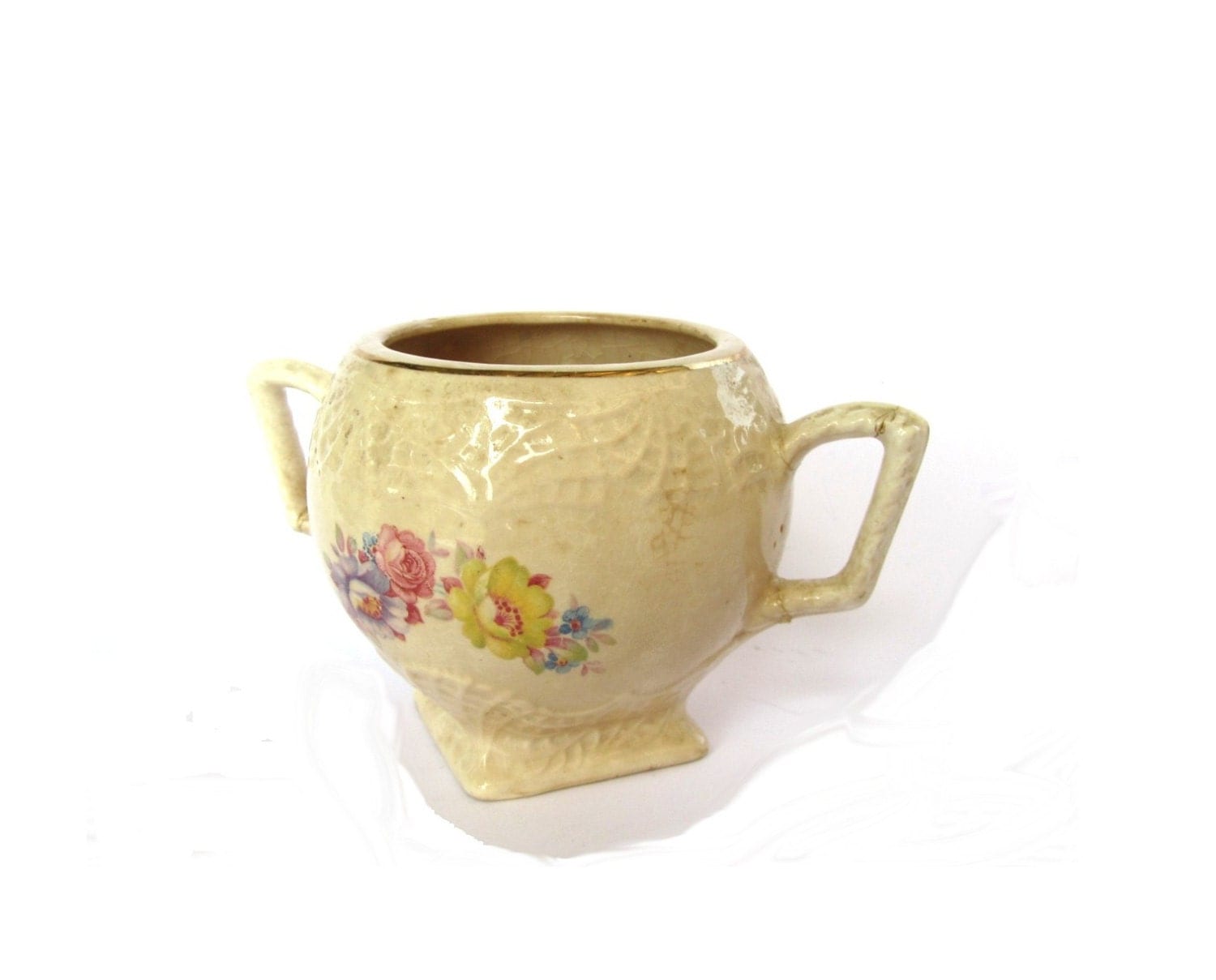 Sugar bowl. Vintage sugar bowl. Trinket dish. Trinket bowl. Ceramic sugar bowl. Footed bowl