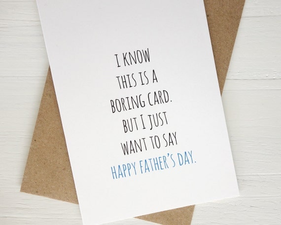 Funny Father's Day card Boring card Father's Day gift