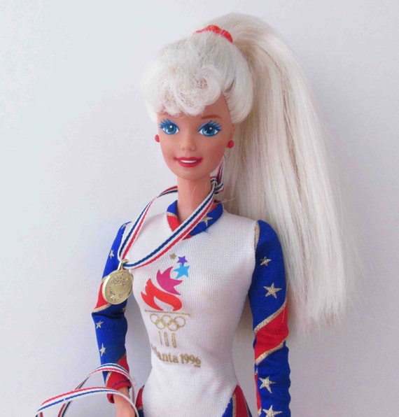 Items similar to Olympic Gymnast Barbie 1996 Atlanta Barbie Dolls 1990s