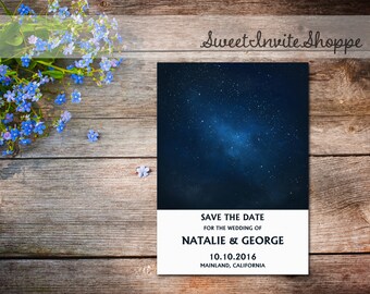 Starry Night Save The Date, Under The Stars Wedding Invitation, Galaxy Invitation, Night Sky Save The Date, Stars Invitation, Stars Wedding