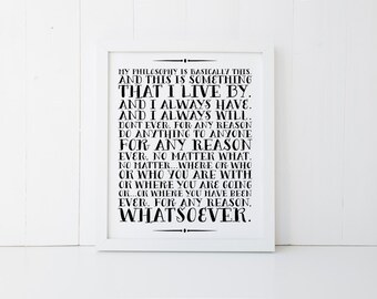 Philosophy Print » The Office Print » The Office TV Show » TV Quote Print » Quote Print » Michael Scott Print » Office Decor » Digital Print