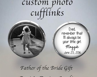 FATHER of the BRIDE - Father of the Bride Cufflinks - Photo Cuff Links - Cuff Links - Father of the bride gift - Wedding Cufflinks