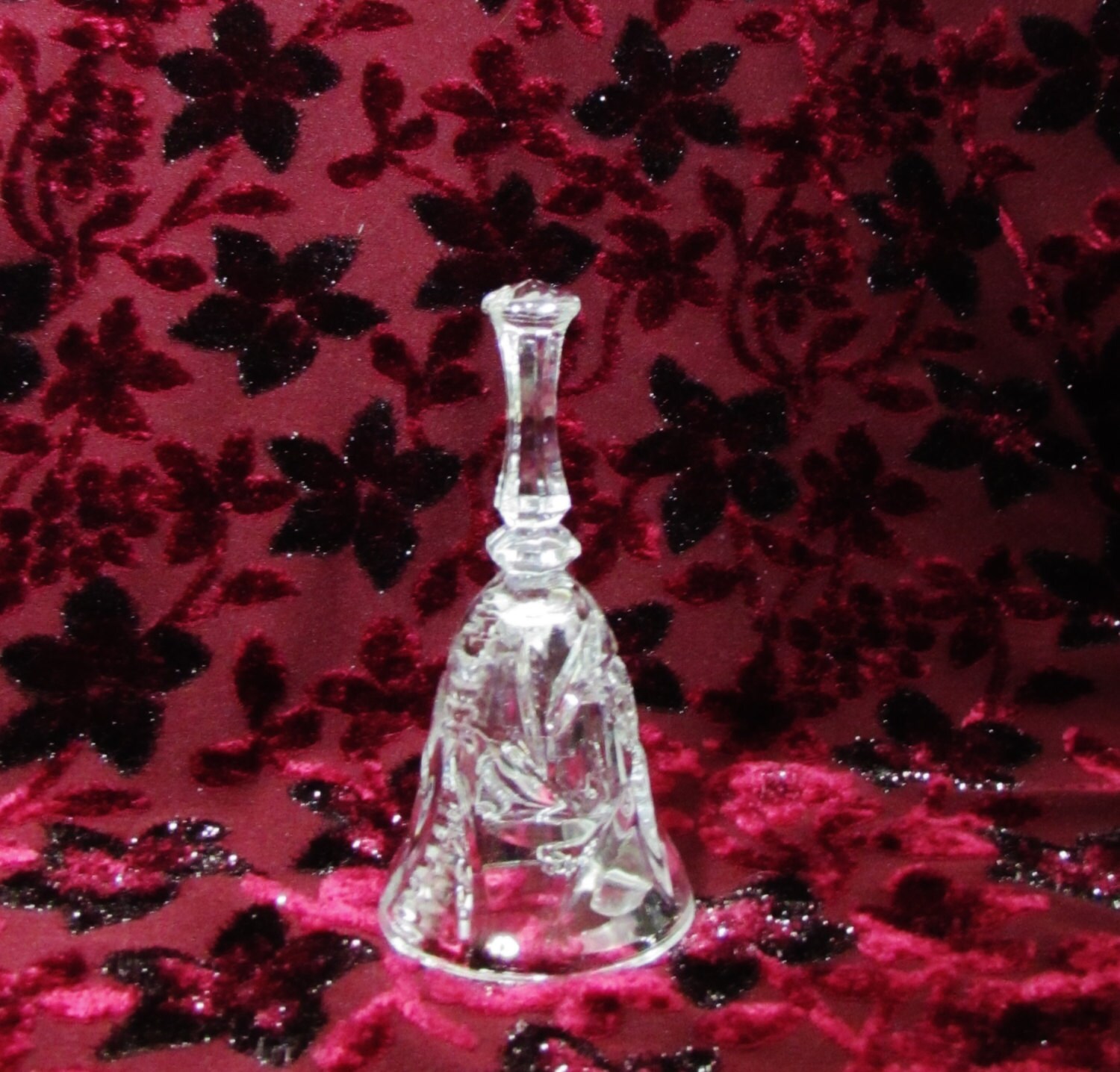 Vintage Crystal Cut Clear Glass Bell by BeanzVintiques on Etsy