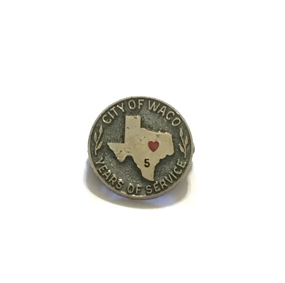 Sterling Silver Waco Texas Pin City Of Waco Pin 5 Years of