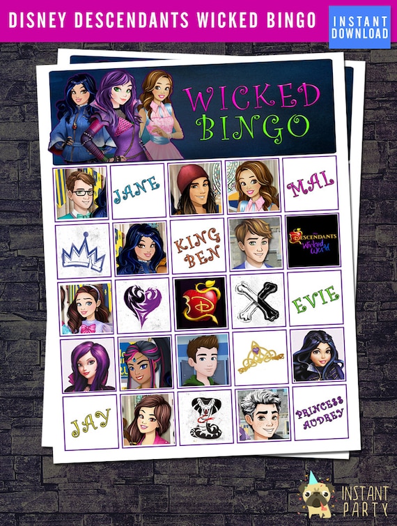 Descendants Bingo Printable