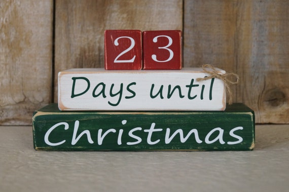 Items Similar To Days Until Christmas Countdown Blocks On Etsy 