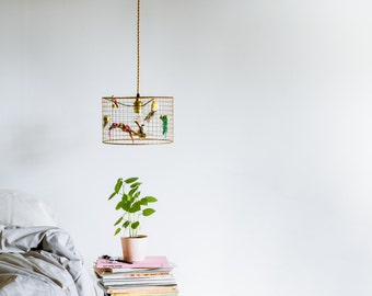 Little Copper Birdcage Pendant Light Chandelier