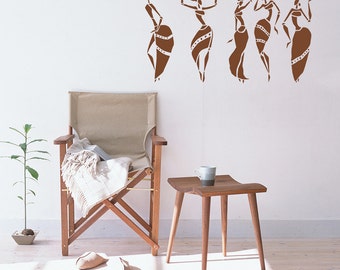 Wall Decal, African Women Dancers, Dancer Decal, African Art, Abstract Decal, Abstract Wall Decals, African Wall Stickers