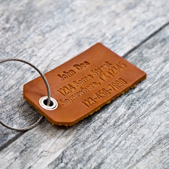 Personalized Custom Leather Luggage Tags