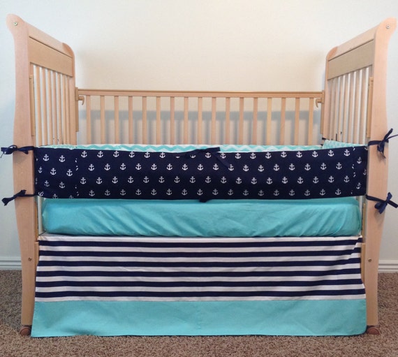 Baby Bedding Custom Crib Bedding Anchor by SewSweetBabyDesigns