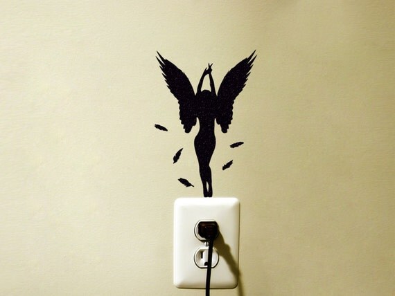 girl with wings velvet decal