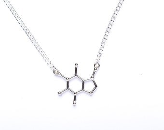 Caffeine Necklace | Caffeine Molecule Necklace | Coffee Addict Gift | Caffeine Addict gift |