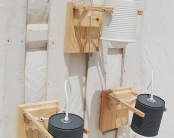 Wall lamp / sconce light , any color... eco friendly and handmade : recycled from tomato can !