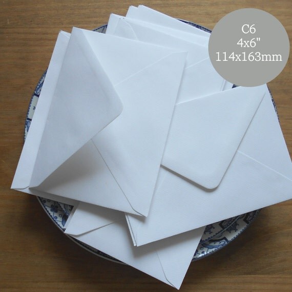 50 A6 Envelopes White 4x6 Envelopes C6 Envelopes/ wedding